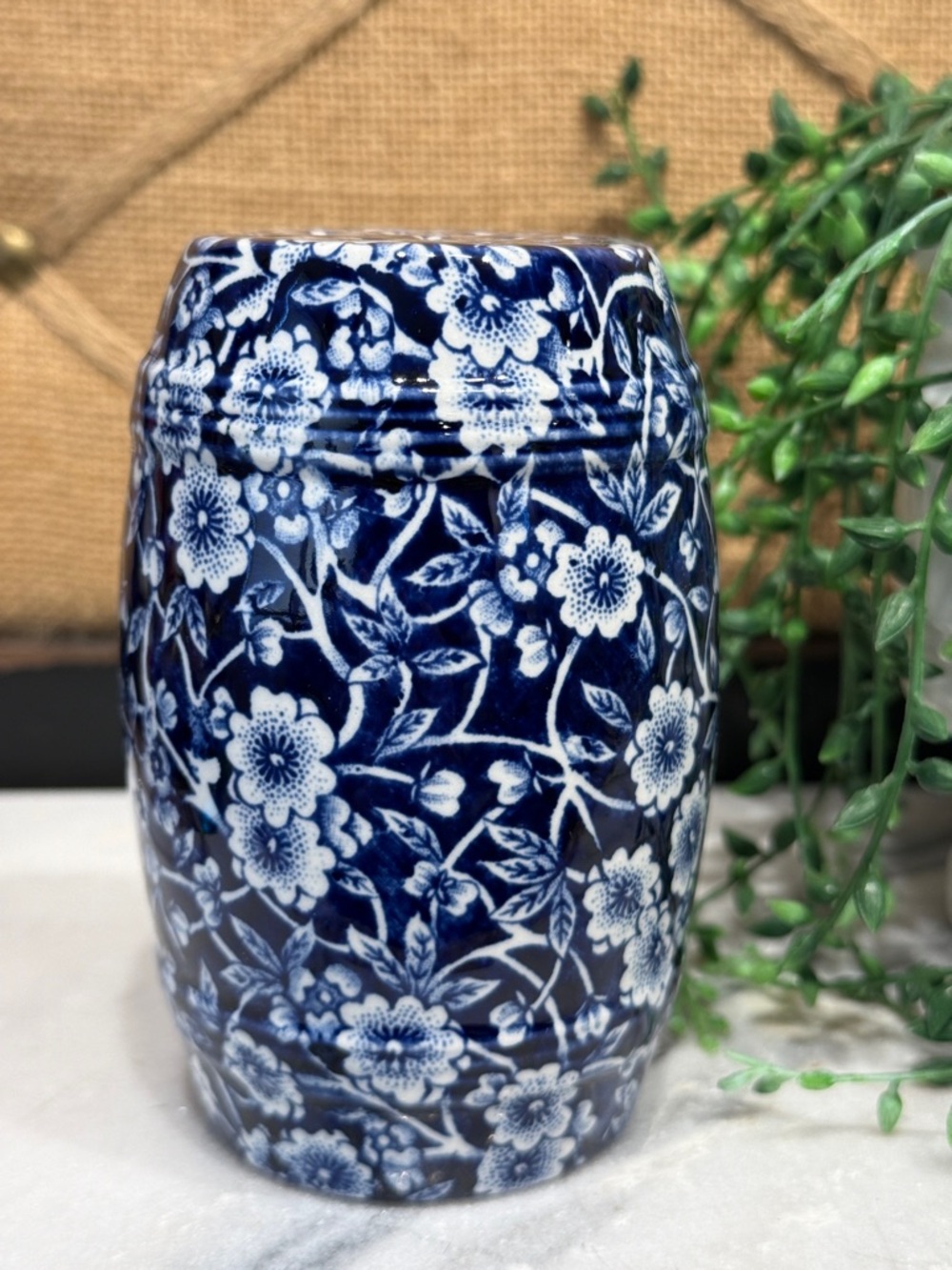 Blue and White Floral Shaker